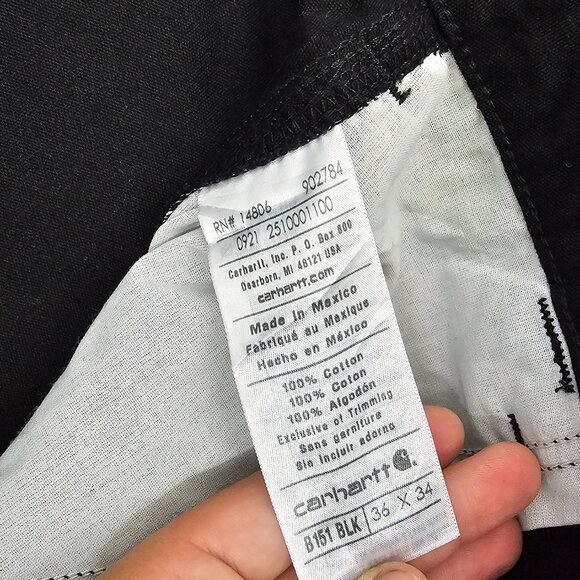 Carhartt Men's Loose Fit Canvas Utility Work Pants 36x34 Reg L NWT A3-37 - Picture 5 of 5